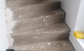 Habillage d’un escalier béton et pose d’un garde-corps style claustra